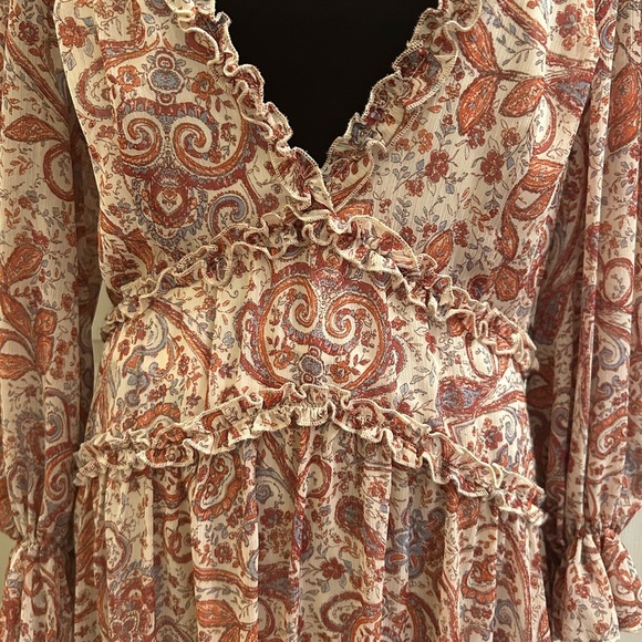 Venus Floral Paisley V-Neck Dress, Size 18 - Picture 2 of 6